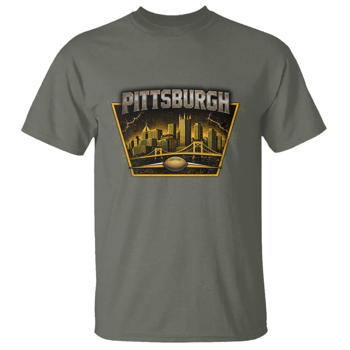 Pittsburgh Skyline Crest Graphic T Shirt Football Lover Gift