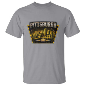 Pittsburgh Skyline Crest Graphic T Shirt Football Lover Gift