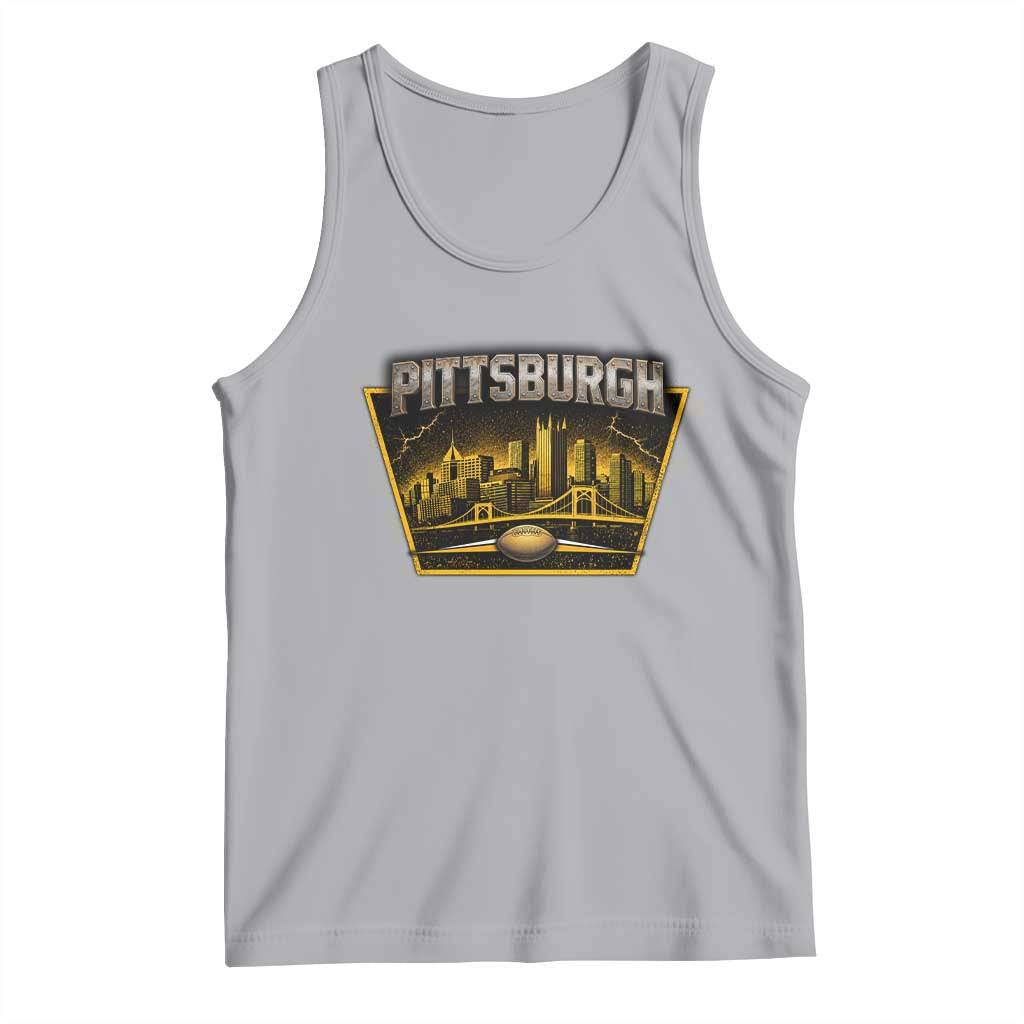 Pittsburgh Skyline Crest Graphic Tank Top Football Lover Gift