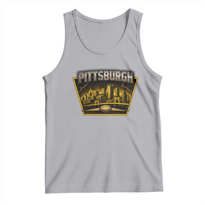 Pittsburgh Skyline Crest Graphic Tank Top Football Lover Gift