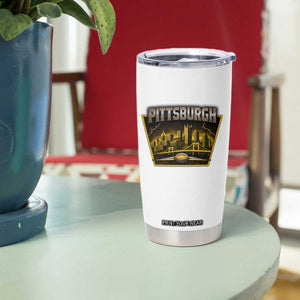 Pittsburgh Skyline Crest Graphic Tumbler Cup Football Lover Gift