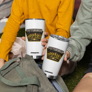 Pittsburgh Skyline Crest Graphic Tumbler Cup Football Lover Gift
