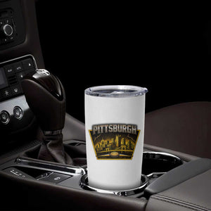 Pittsburgh Skyline Crest Graphic Tumbler Cup Football Lover Gift
