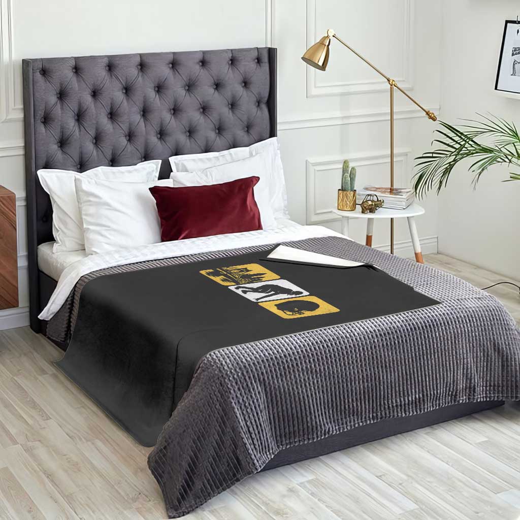Pittsburgh Skyline Crest Graphic Throw Blanket Football Fan Pride