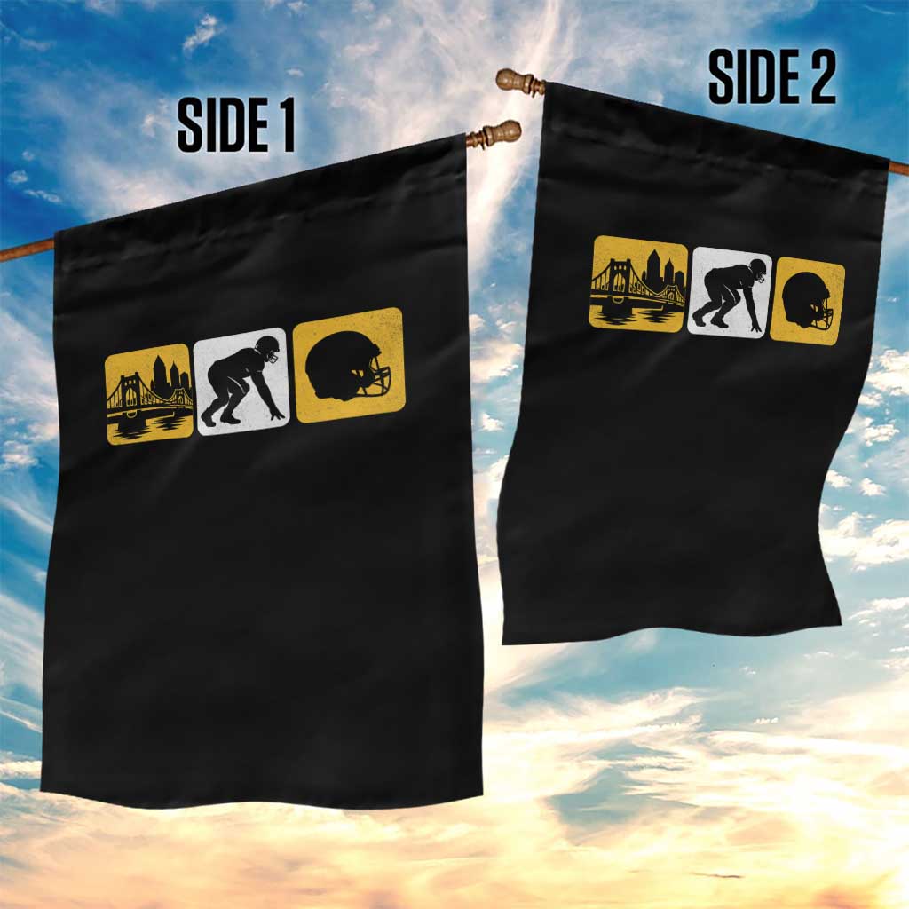Pittsburgh Skyline Crest Graphic Garden Flag Football Fan Pride