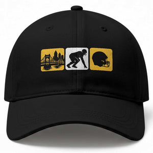 Pittsburgh Skyline Crest Graphic Baseball Cap Football Fan Pride