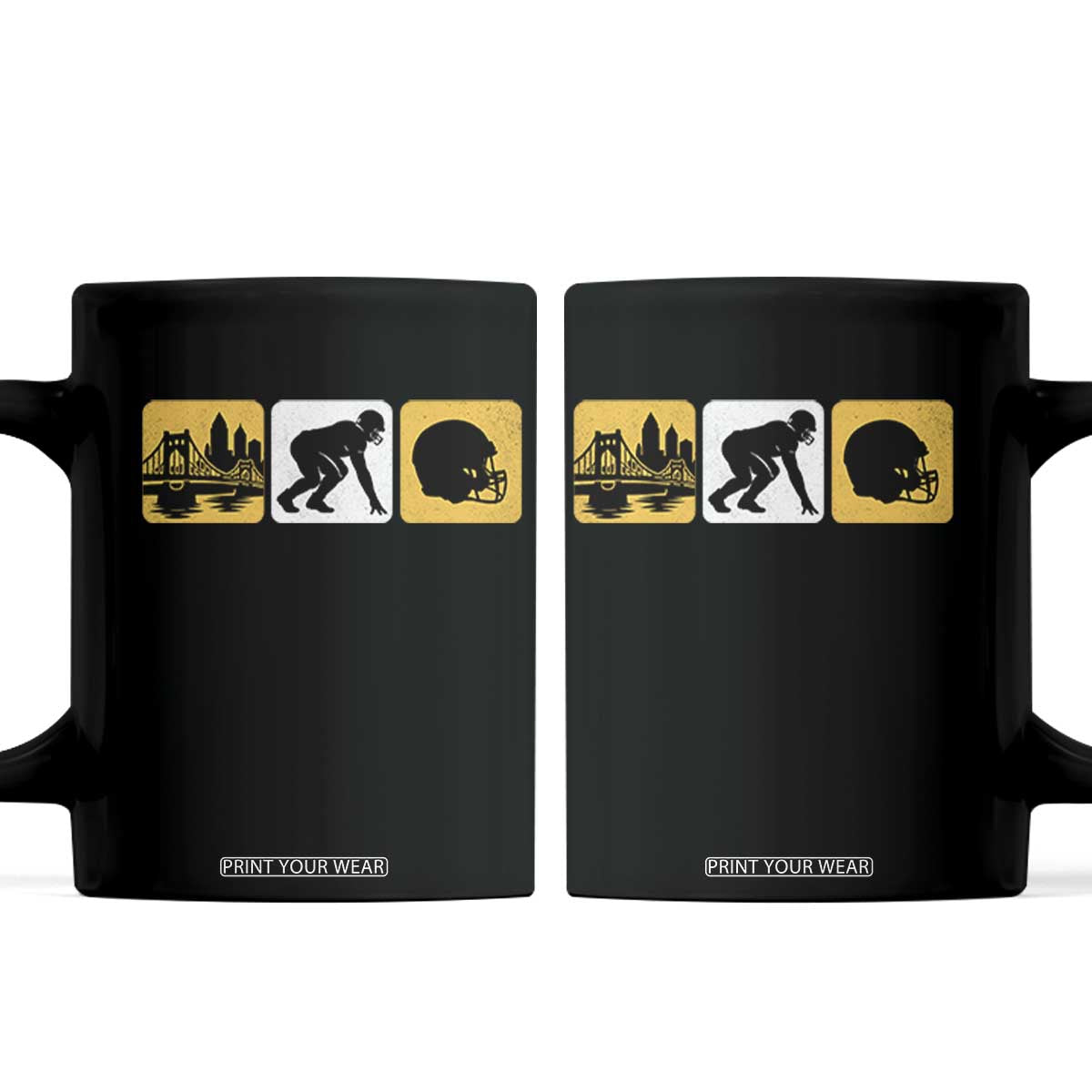 Pittsburgh Skyline Crest Graphic Coffee Mug Football Fan Pride