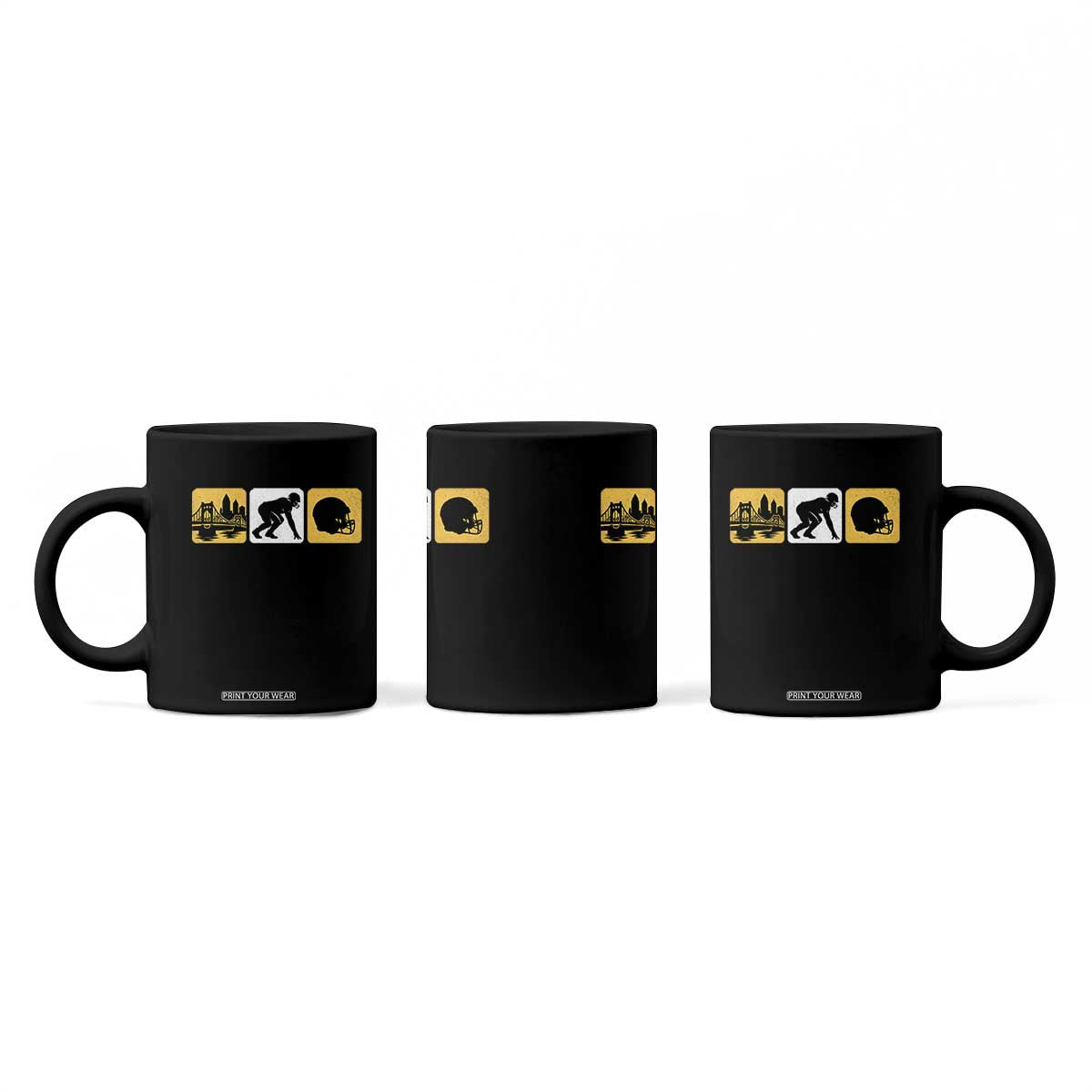 Pittsburgh Skyline Crest Graphic Coffee Mug Football Fan Pride