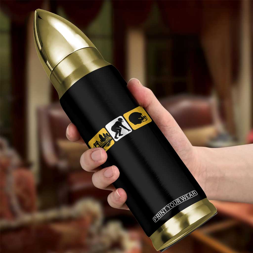 Pittsburgh Skyline Crest Graphic Bullet Tumbler Football Fan Pride