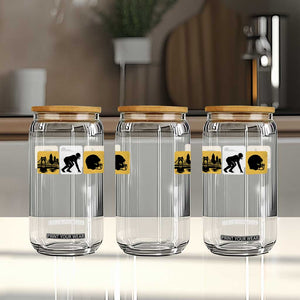 Pittsburgh Skyline Crest Graphic Glass Can Football Fan Pride
