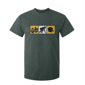Pittsburgh Skyline Crest Graphic T Shirt For Kid Football Fan Pride