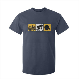 Pittsburgh Skyline Crest Graphic T Shirt For Kid Football Fan Pride