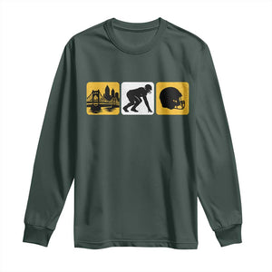 Pittsburgh Skyline Crest Graphic Long Sleeve Shirt Football Fan Pride