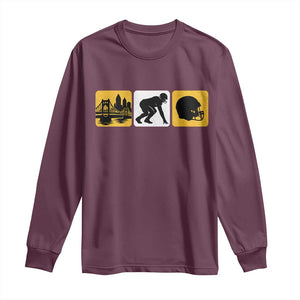 Pittsburgh Skyline Crest Graphic Long Sleeve Shirt Football Fan Pride