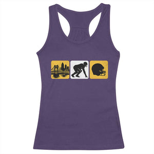 Pittsburgh Skyline Crest Graphic Racerback Tank Top Football Fan Pride