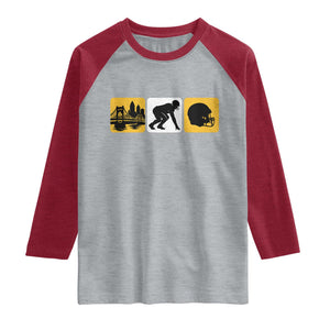 Pittsburgh Skyline Crest Graphic Raglan Shirt Football Fan Pride