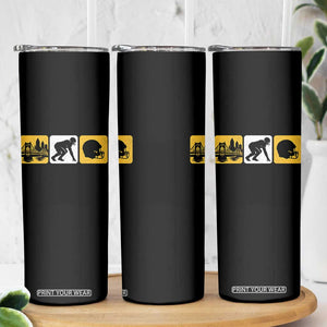 Pittsburgh Skyline Crest Graphic Skinny Tumbler Football Fan Pride