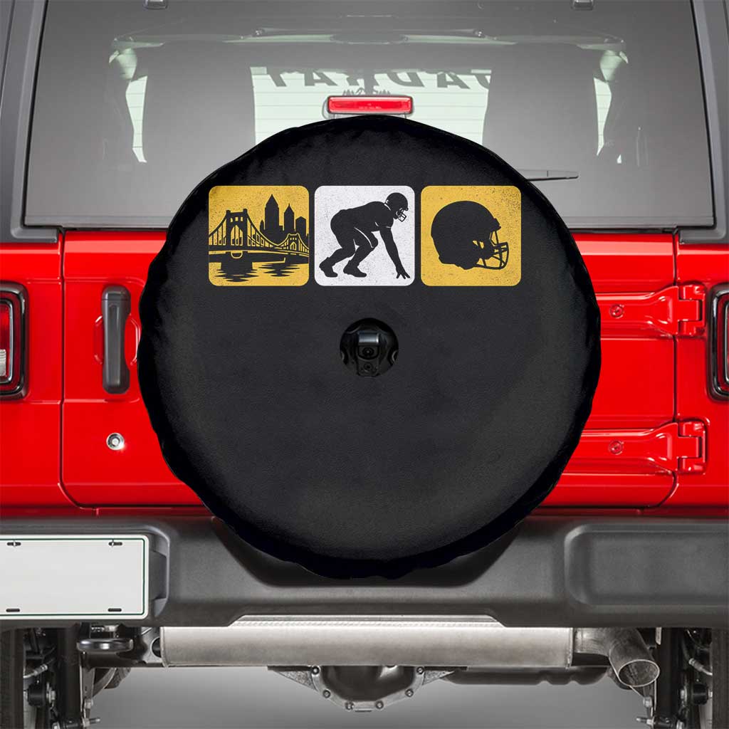 Pittsburgh Skyline Crest Graphic Spare Tire Cover Football Fan Pride