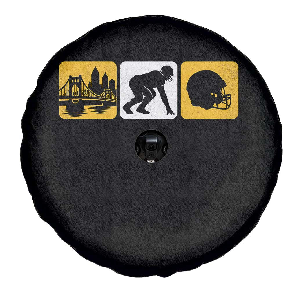 Pittsburgh Skyline Crest Graphic Spare Tire Cover Football Fan Pride