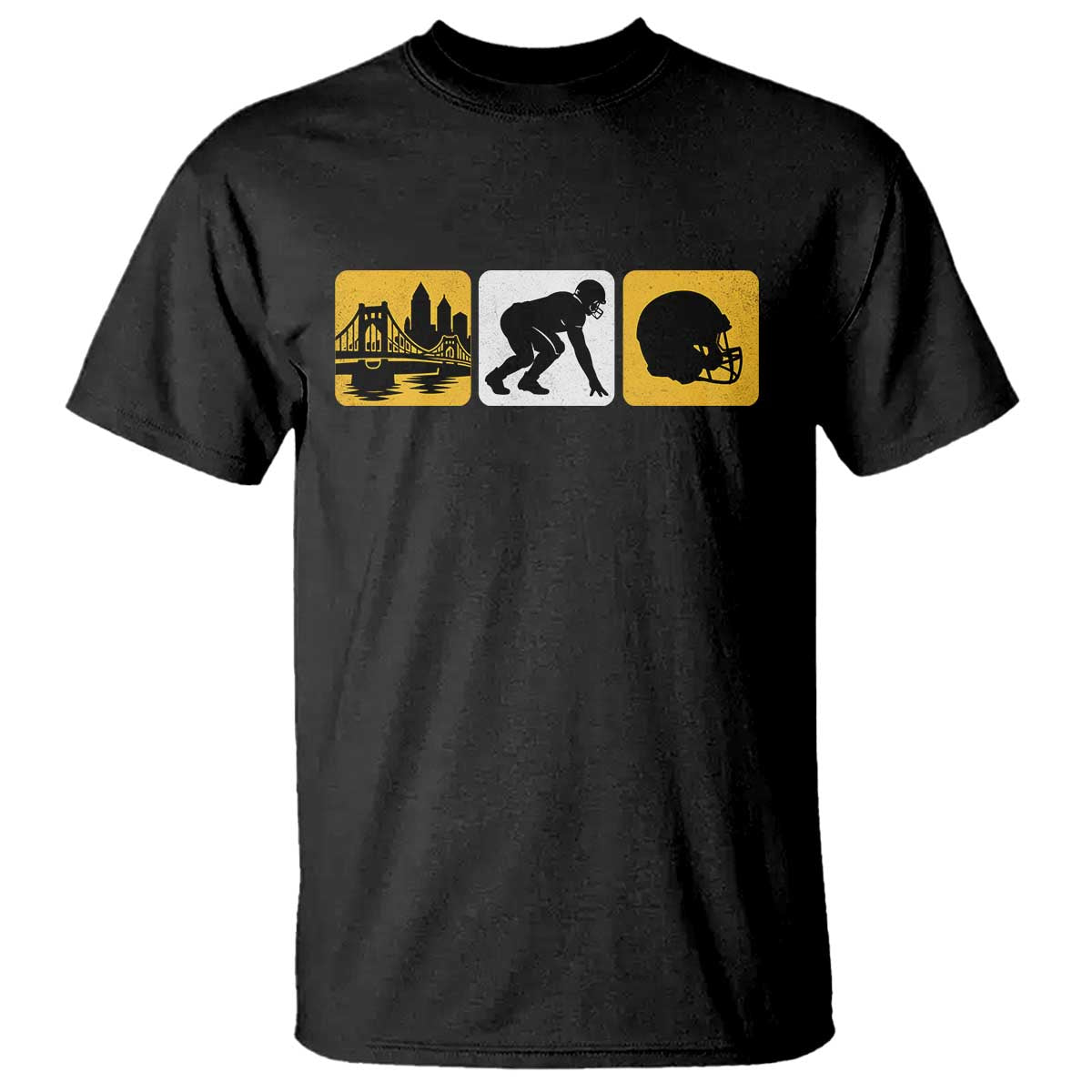 Pittsburgh Skyline Crest Graphic T Shirt Football Fan Pride