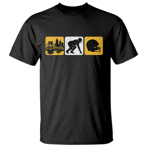 Pittsburgh Skyline Crest Graphic T Shirt Football Fan Pride