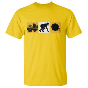 Pittsburgh Skyline Crest Graphic T Shirt Football Fan Pride