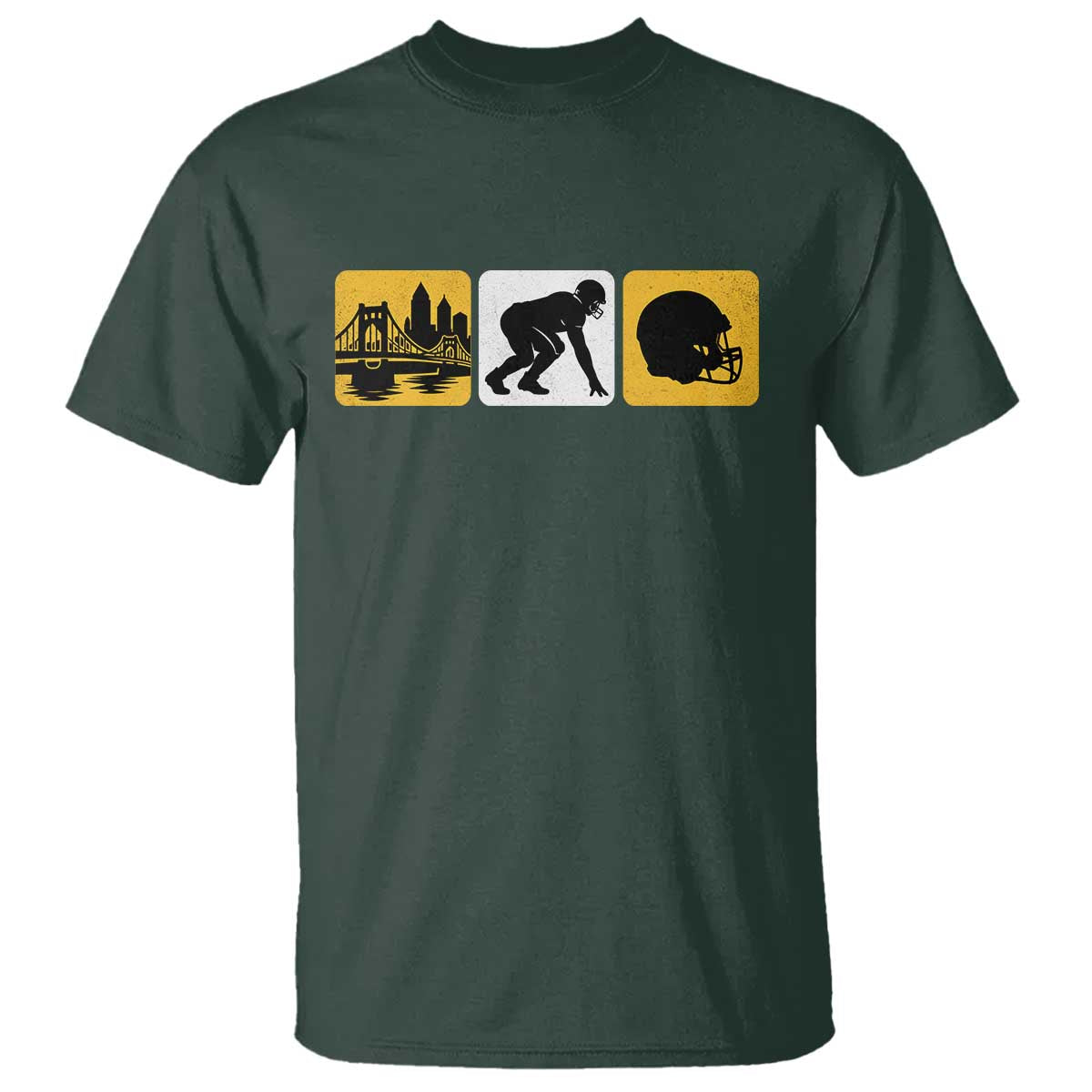 Pittsburgh Skyline Crest Graphic T Shirt Football Fan Pride