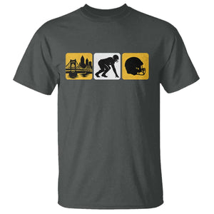 Pittsburgh Skyline Crest Graphic T Shirt Football Fan Pride
