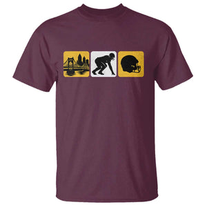 Pittsburgh Skyline Crest Graphic T Shirt Football Fan Pride