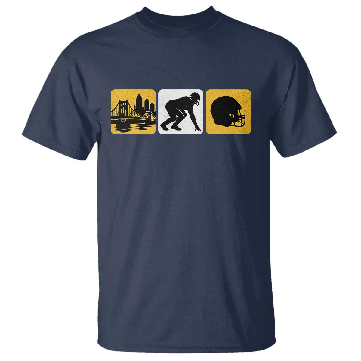 Pittsburgh Skyline Crest Graphic T Shirt Football Fan Pride