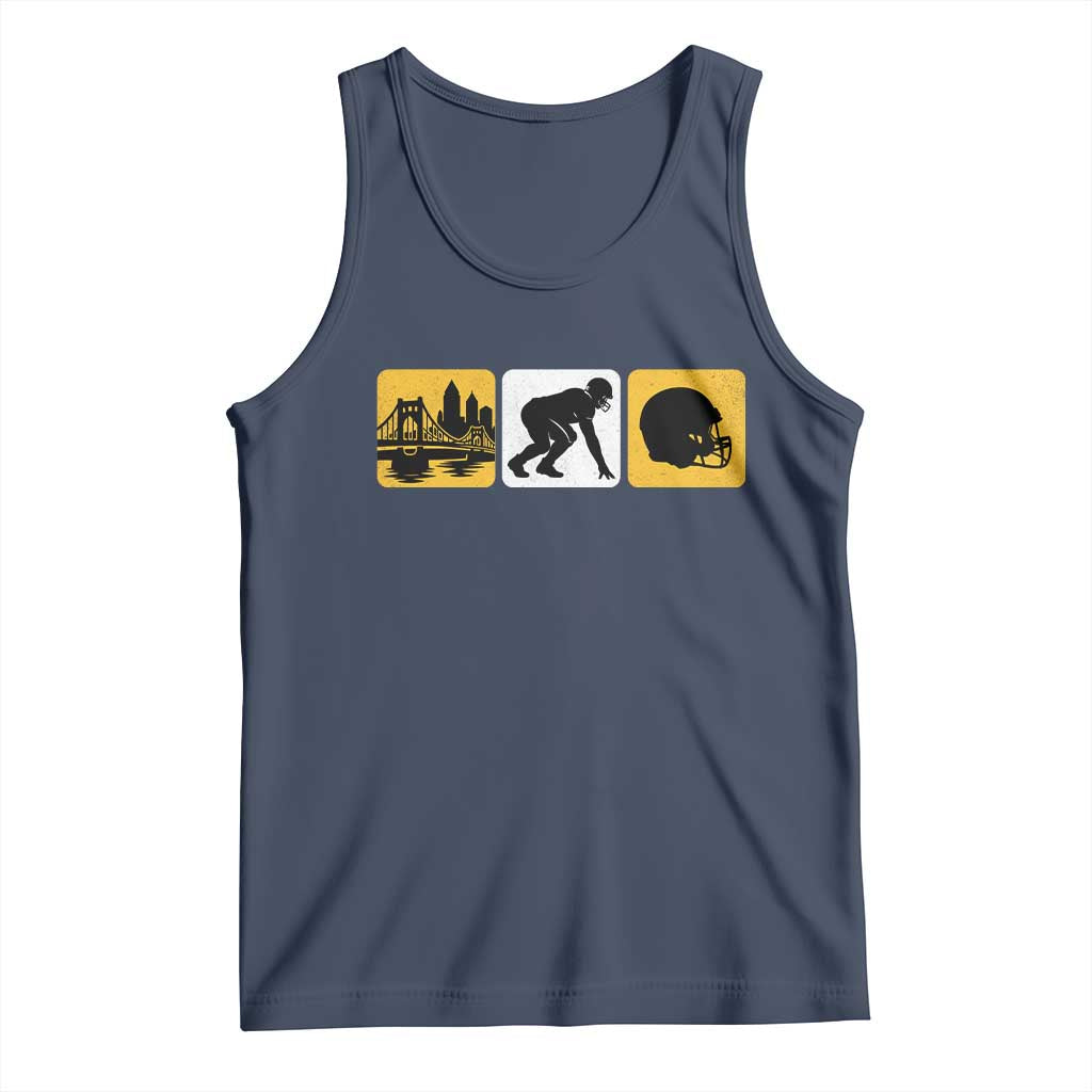 Pittsburgh Skyline Crest Graphic Tank Top Football Fan Pride