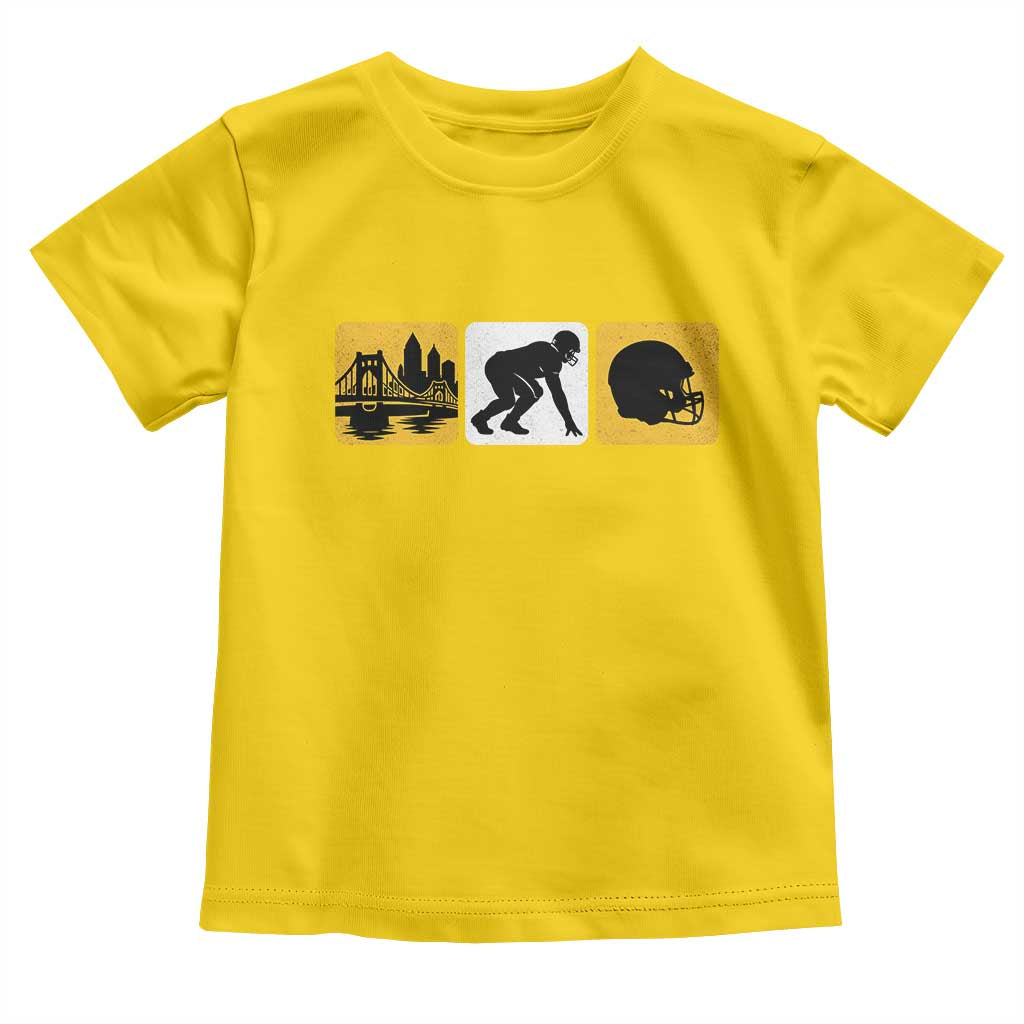 Pittsburgh Skyline Crest Graphic Toddler T Shirt Football Fan Pride