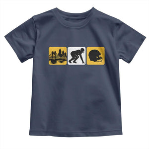 Pittsburgh Skyline Crest Graphic Toddler T Shirt Football Fan Pride