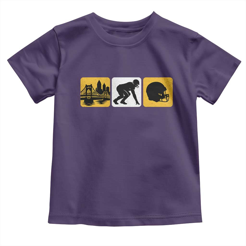 Pittsburgh Skyline Crest Graphic Toddler T Shirt Football Fan Pride