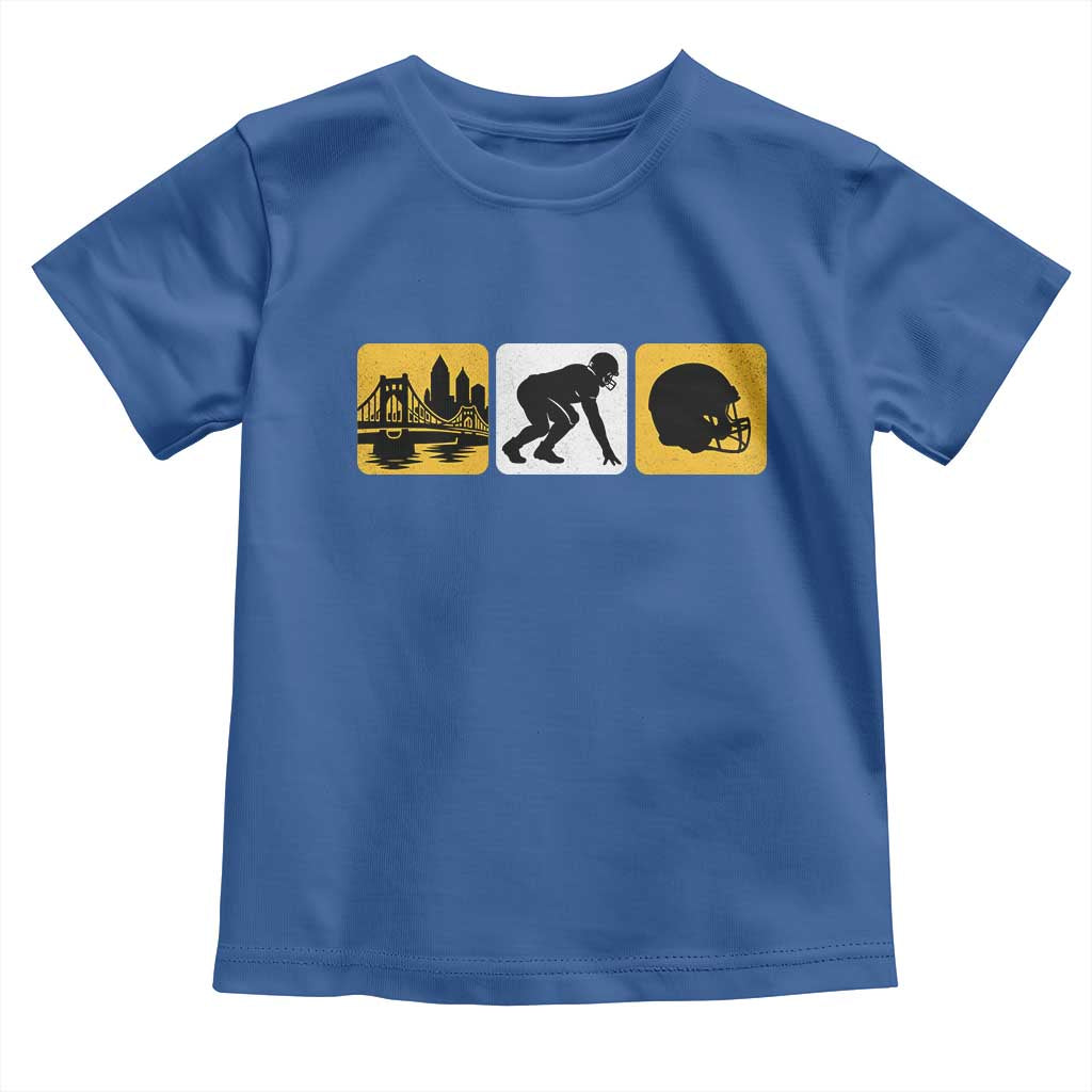 Pittsburgh Skyline Crest Graphic Toddler T Shirt Football Fan Pride