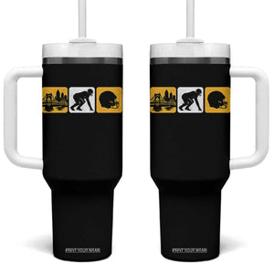 Pittsburgh Skyline Crest Graphic Tumbler With Handle Football Fan Pride