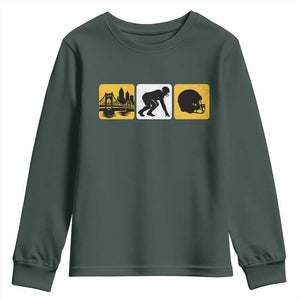 Pittsburgh Skyline Crest Graphic Youth Sweatshirt Football Fan Pride
