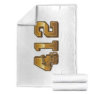 Vintage Pittsburgh City Skyline Crest Throw Blanket Game Day Fan Pride