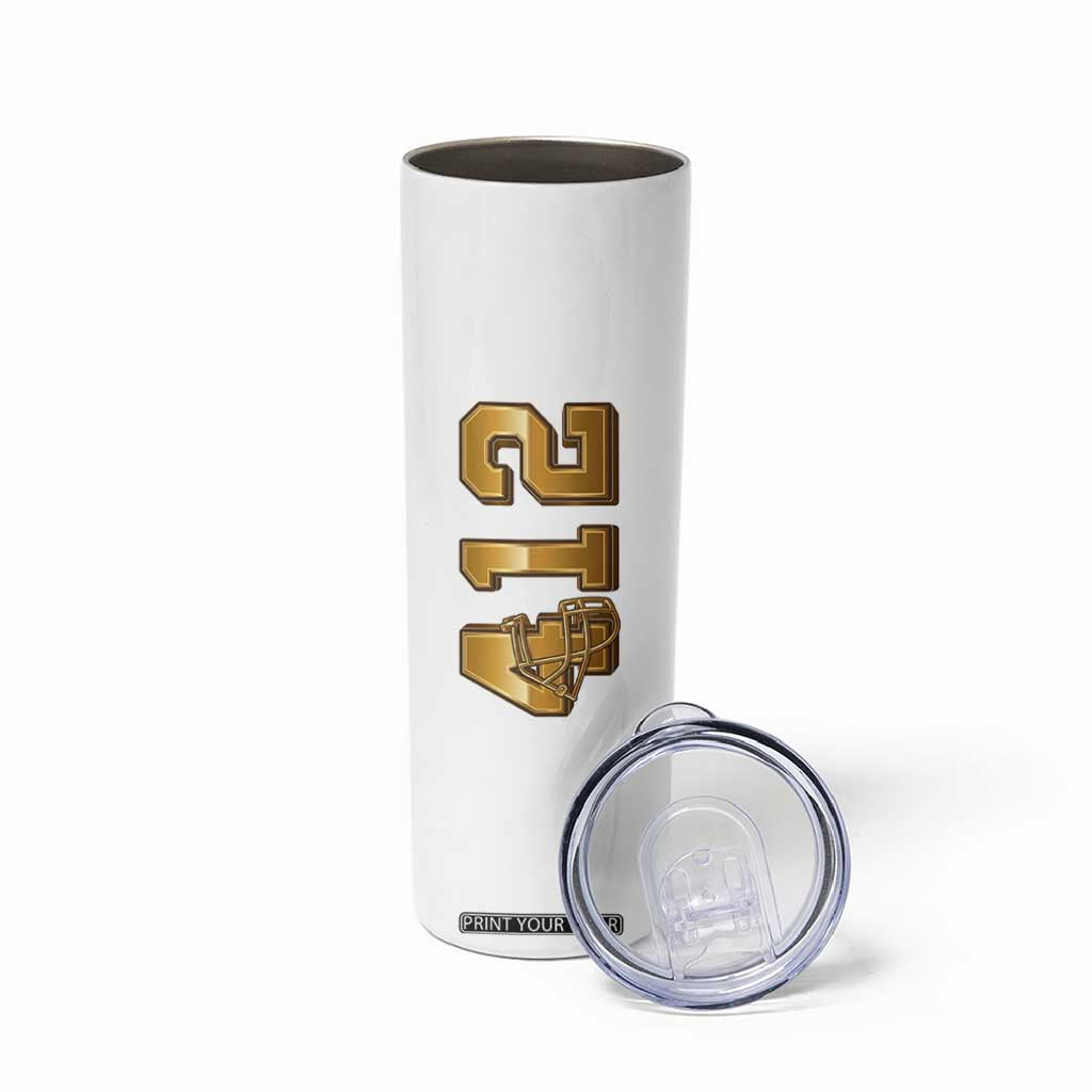 Vintage Pittsburgh City Skyline Crest Skinny Tumbler Game Day Fan Pride