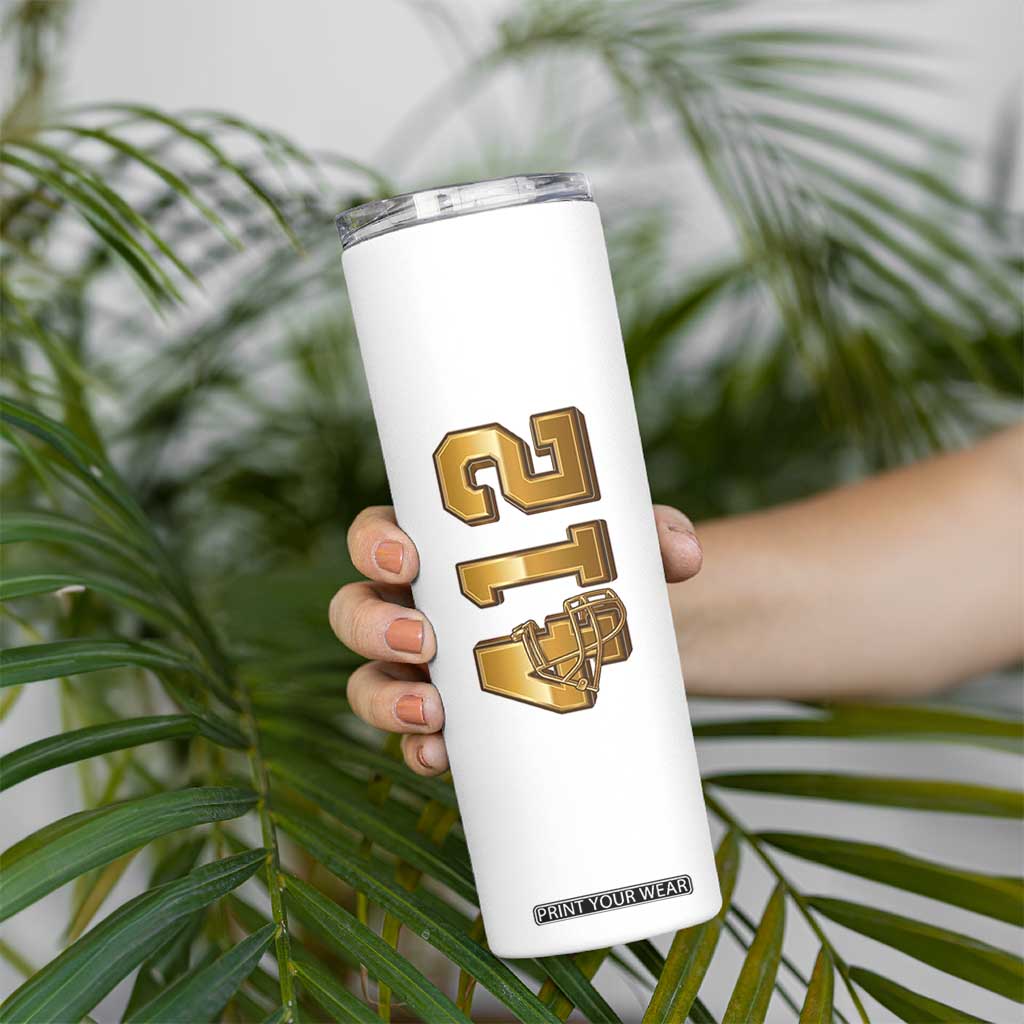 Vintage Pittsburgh City Skyline Crest Skinny Tumbler Game Day Fan Pride