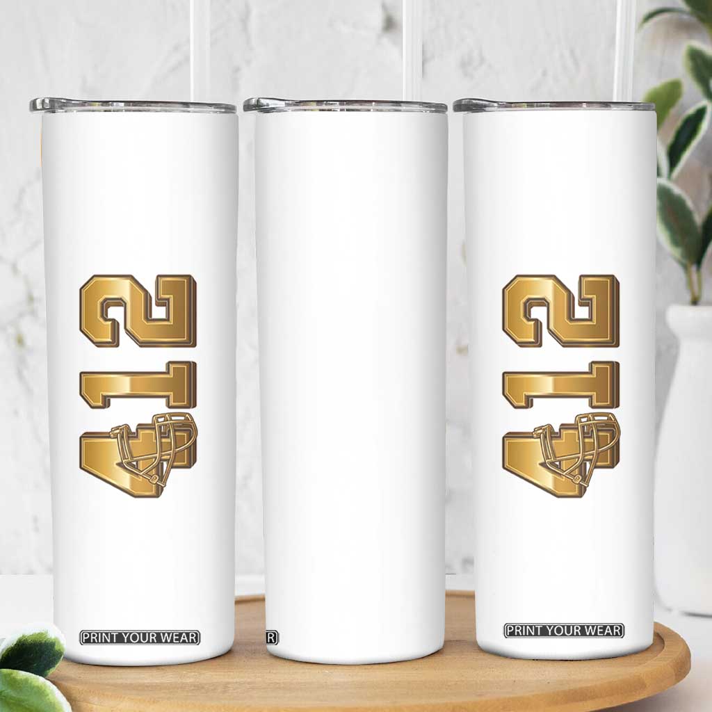 Vintage Pittsburgh City Skyline Crest Skinny Tumbler Game Day Fan Pride