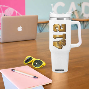Vintage Pittsburgh City Skyline Crest Tumbler With Handle Game Day Fan Pride
