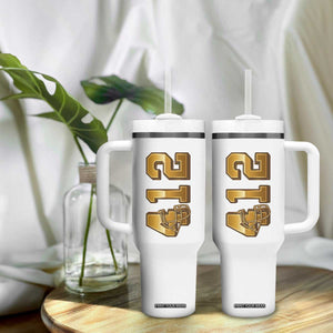 Vintage Pittsburgh City Skyline Crest Tumbler With Handle Game Day Fan Pride