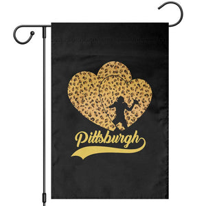 Vintage Leopard Heart Pittsburgh Pride Garden Flag Football Lover Gift