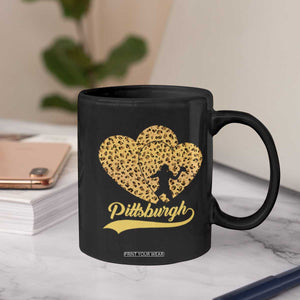 Vintage Leopard Heart Pittsburgh Pride Coffee Mug Football Lover Gift
