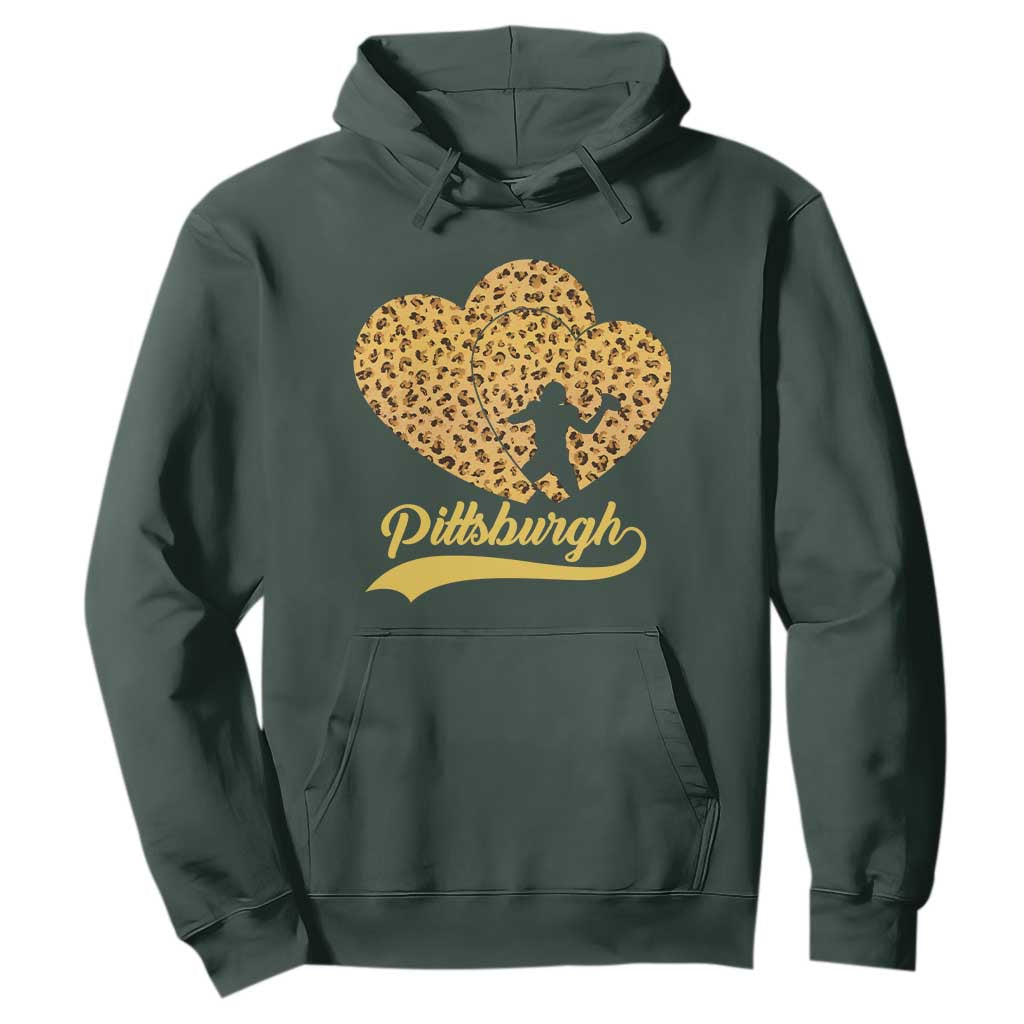 Vintage Leopard Heart Pittsburgh Pride Hoodie Football Lover Gift