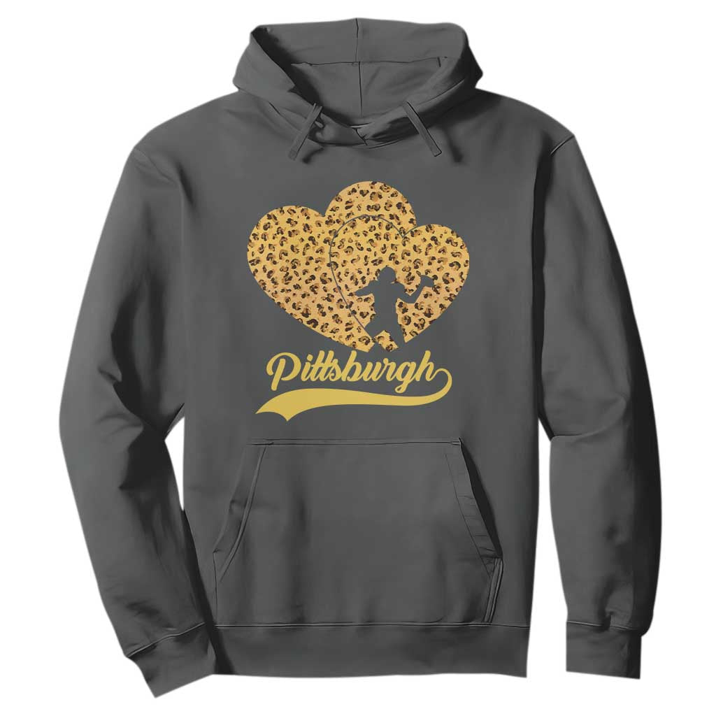 Vintage Leopard Heart Pittsburgh Pride Hoodie Football Lover Gift