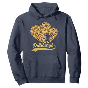 Vintage Leopard Heart Pittsburgh Pride Hoodie Football Lover Gift