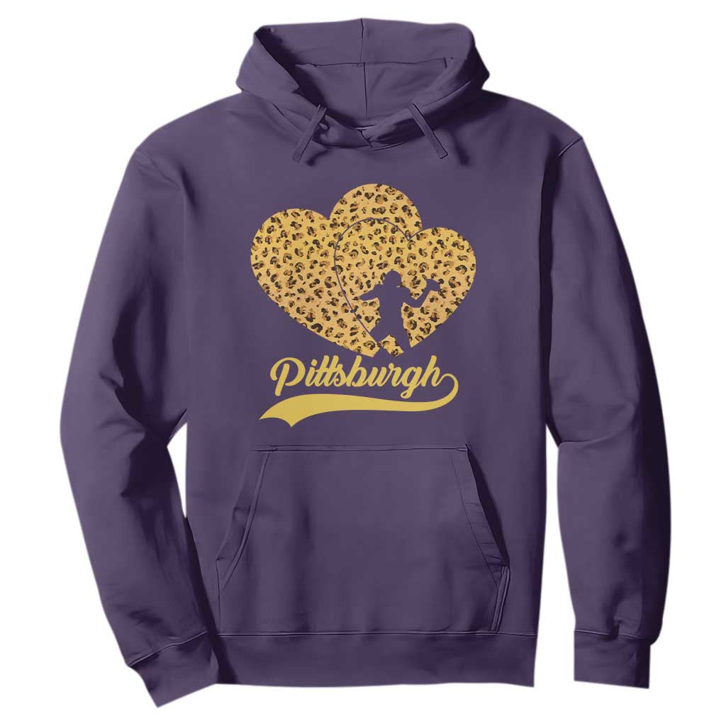 Vintage Leopard Heart Pittsburgh Pride Hoodie Football Lover Gift