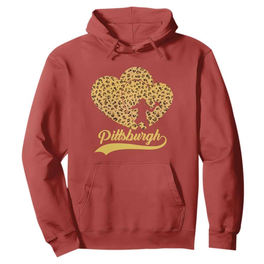 Vintage Leopard Heart Pittsburgh Pride Hoodie Football Lover Gift